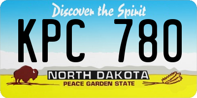ND license plate KPC780