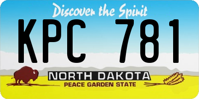 ND license plate KPC781