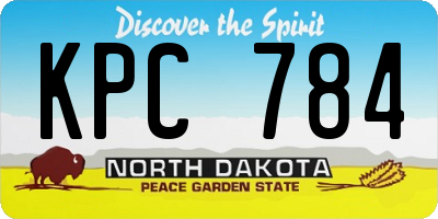 ND license plate KPC784