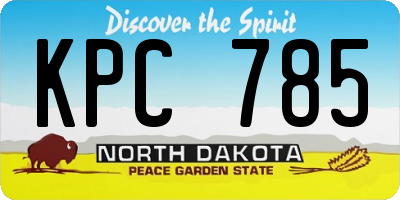ND license plate KPC785