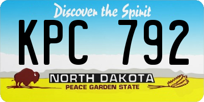ND license plate KPC792