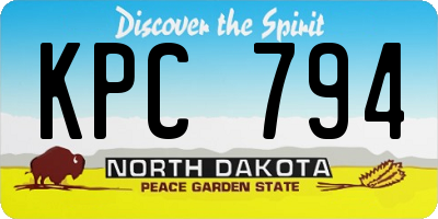 ND license plate KPC794