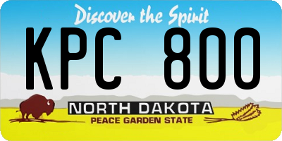 ND license plate KPC800