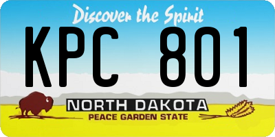 ND license plate KPC801