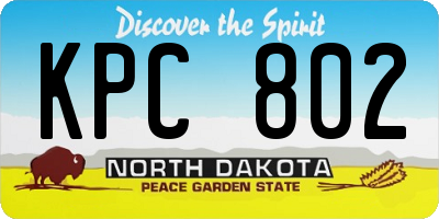 ND license plate KPC802