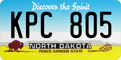 ND license plate KPC805