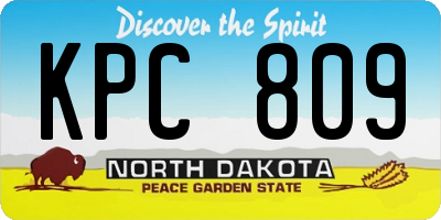 ND license plate KPC809