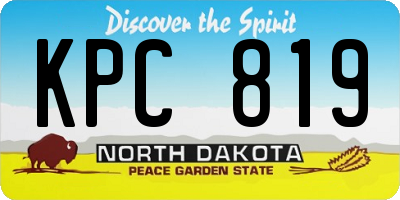 ND license plate KPC819