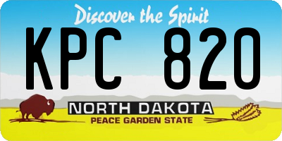 ND license plate KPC820