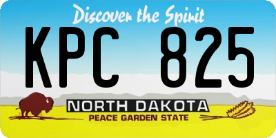 ND license plate KPC825