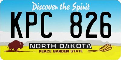 ND license plate KPC826