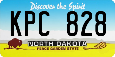 ND license plate KPC828