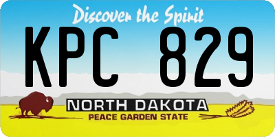 ND license plate KPC829
