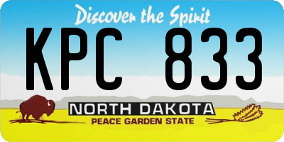ND license plate KPC833