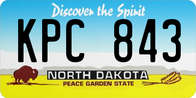 ND license plate KPC843