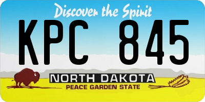 ND license plate KPC845