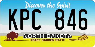 ND license plate KPC846