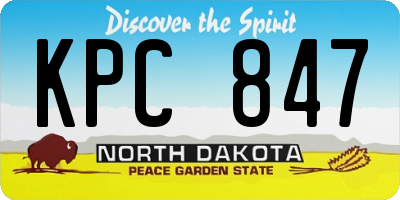 ND license plate KPC847