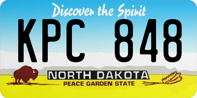 ND license plate KPC848