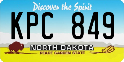 ND license plate KPC849
