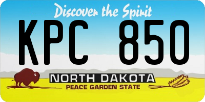 ND license plate KPC850