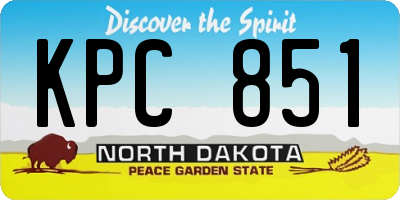 ND license plate KPC851