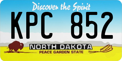 ND license plate KPC852