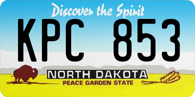 ND license plate KPC853