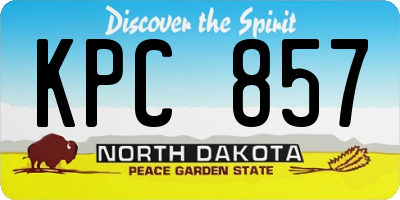 ND license plate KPC857