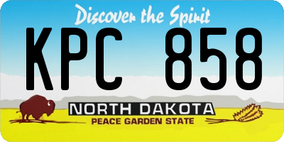 ND license plate KPC858