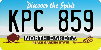 ND license plate KPC859