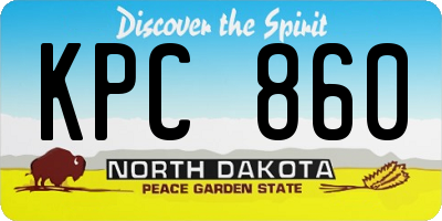 ND license plate KPC860