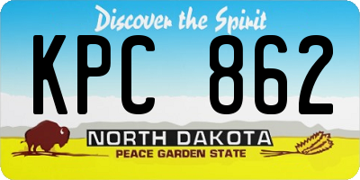 ND license plate KPC862