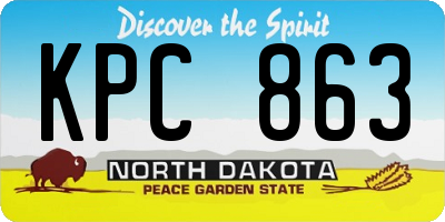 ND license plate KPC863