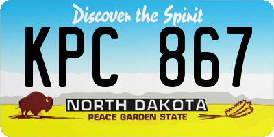 ND license plate KPC867