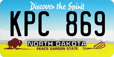 ND license plate KPC869