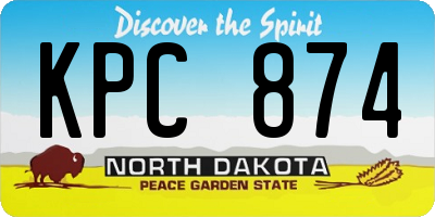 ND license plate KPC874