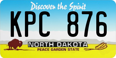 ND license plate KPC876
