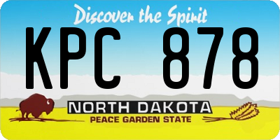 ND license plate KPC878