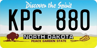 ND license plate KPC880
