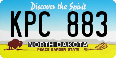 ND license plate KPC883