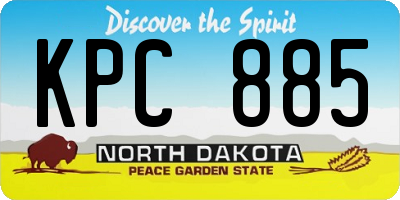 ND license plate KPC885