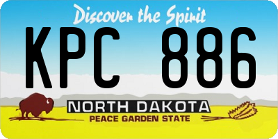 ND license plate KPC886
