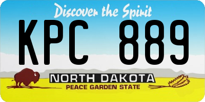 ND license plate KPC889