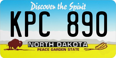 ND license plate KPC890