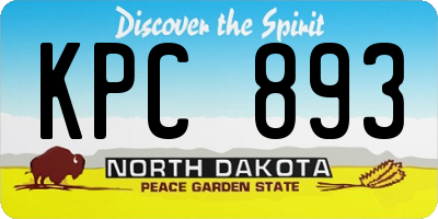 ND license plate KPC893