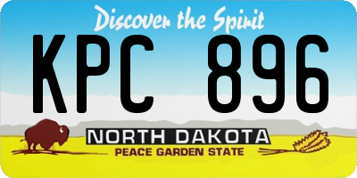 ND license plate KPC896
