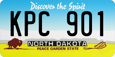 ND license plate KPC901