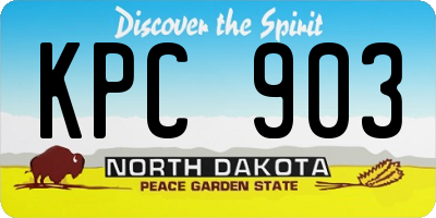 ND license plate KPC903