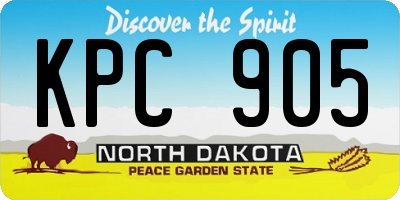 ND license plate KPC905